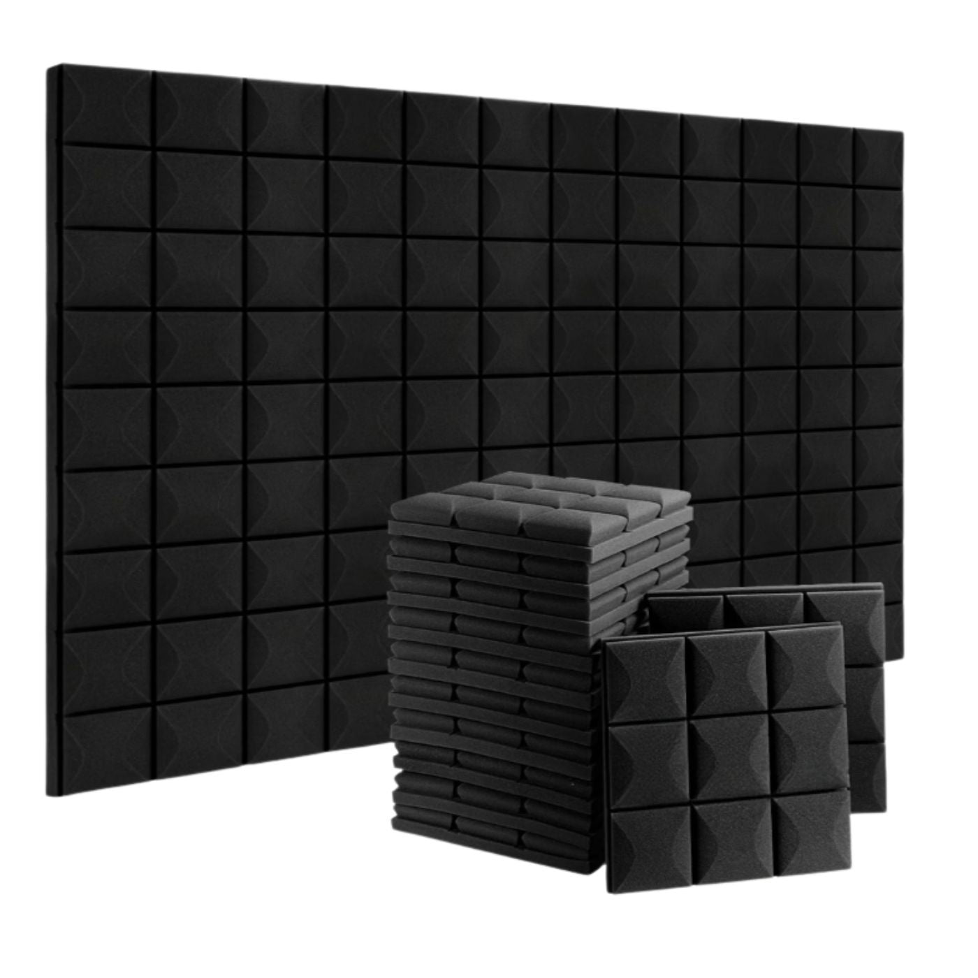 Black Mushroom Acoustic Foam Panels 30x30x5cm – 12 Pack - Echo