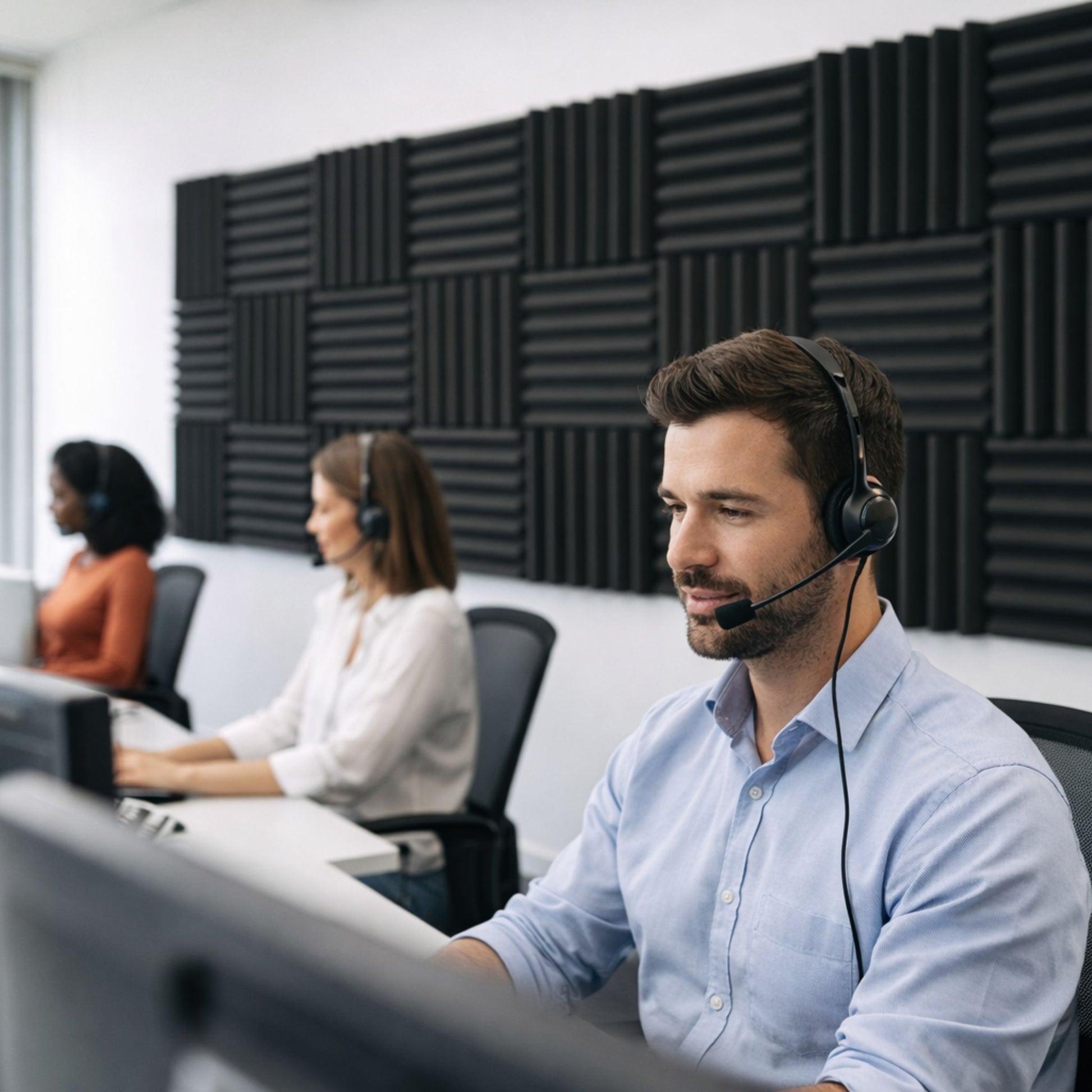 Echo-Less Self-Adhesive Acoustic Foam Wedge Panels 5cm - 6 pack