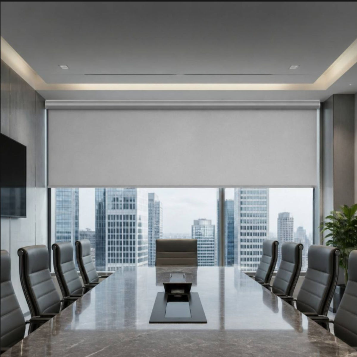 Echo-Less Acoustic Blind 1829×1829mm – Light Grey