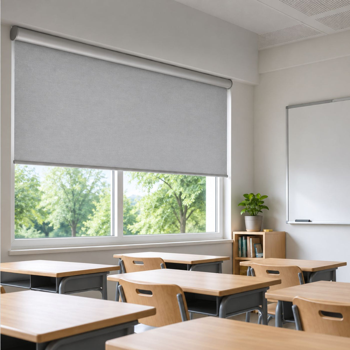 Echo-Less Acoustic Blind 1829×1829mm – Light Grey