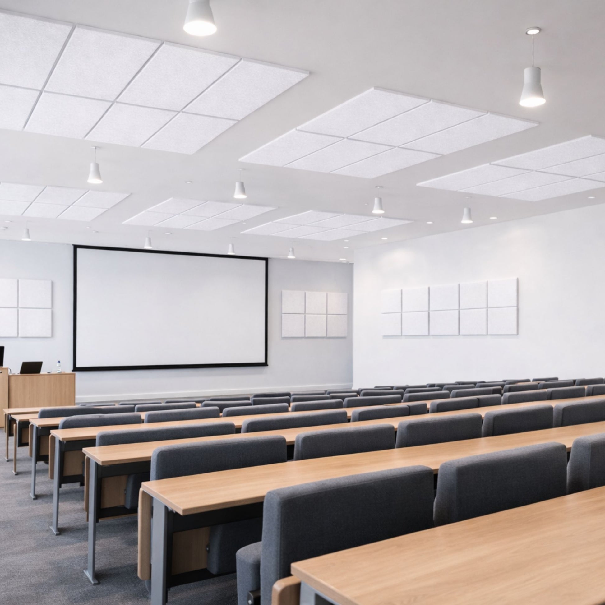 Echo-Less Acoustic Panels Rectangle  60x30cm Polyester Fibre White 3 pack