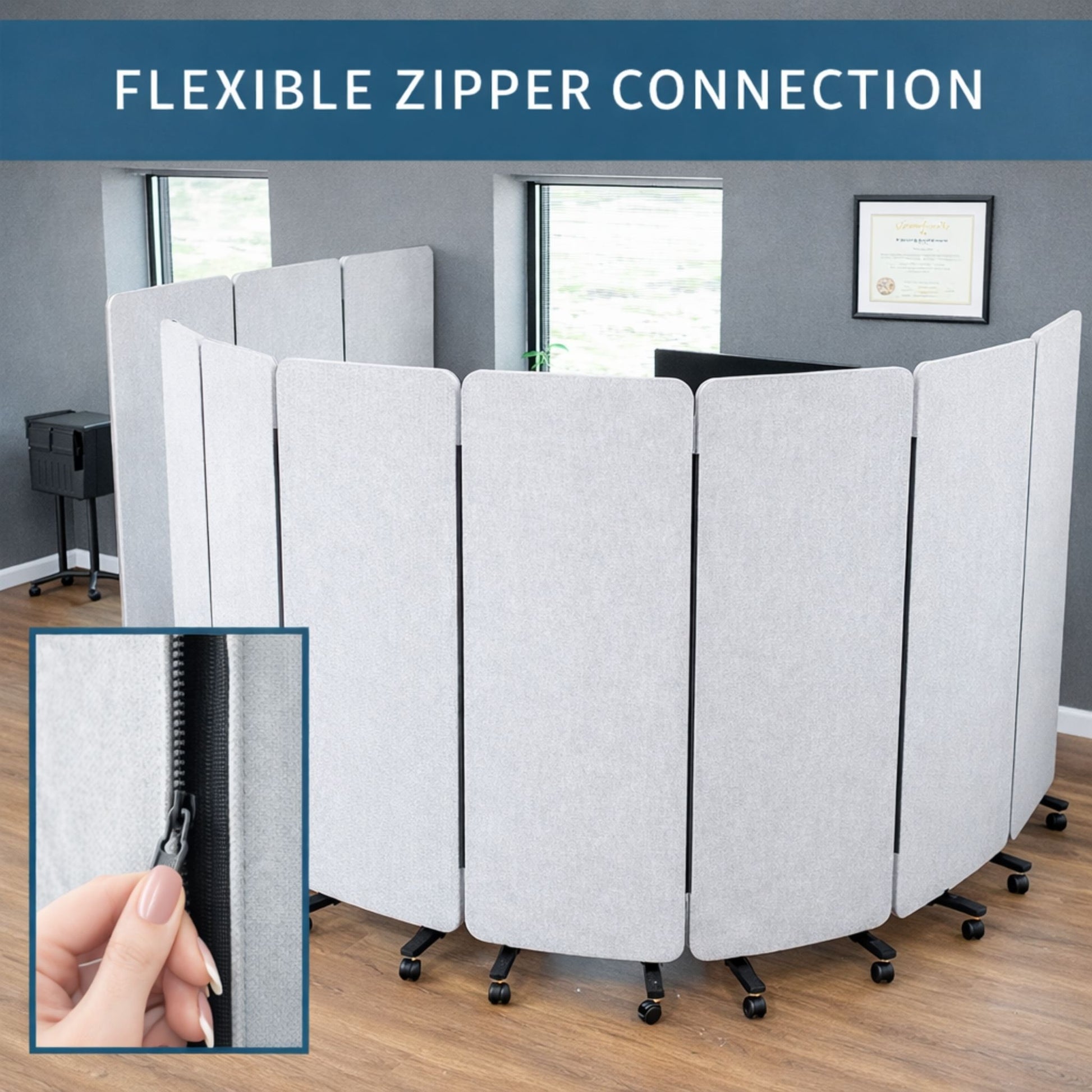 Echo-Less Acoustic Room Divider 3 Panel Set