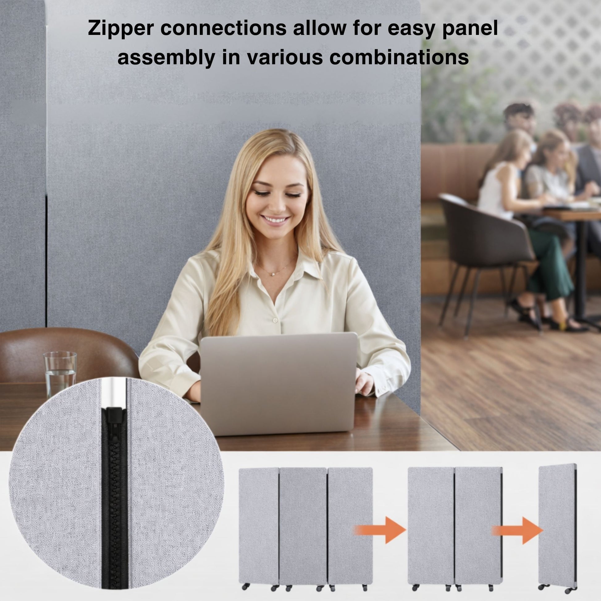 Echo-Less Acoustic Room Divider 3 Panel Set