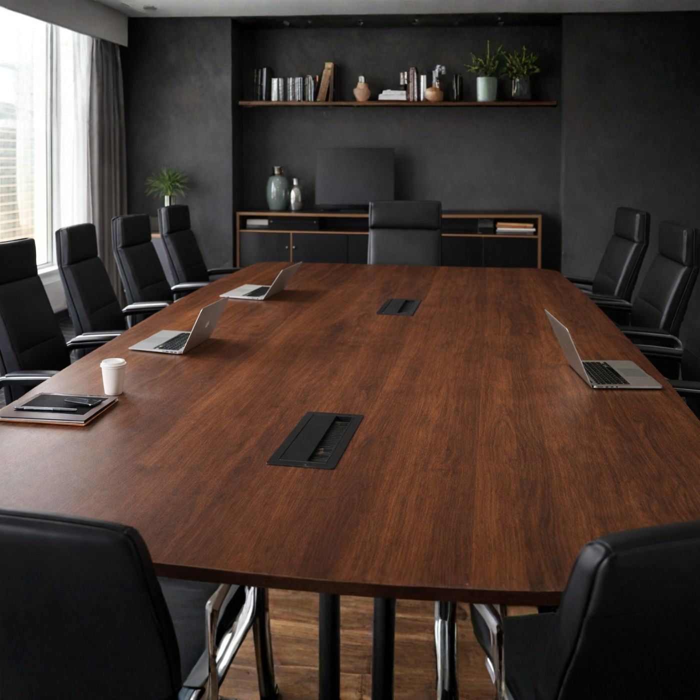 Echo-Less Desktop Power & AV Pop-Up Socket Black 265x130mm