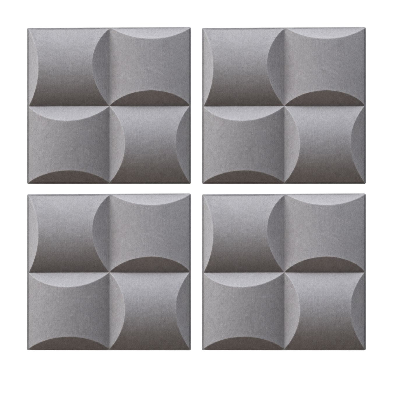 Echo-Less 3D Polyester Fibre Acoustic Panel Grey – 4 pack