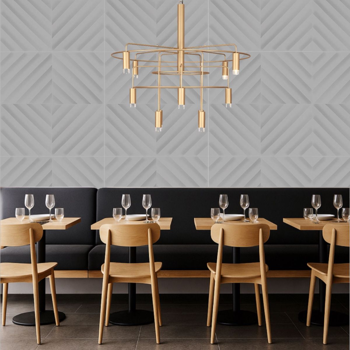 Echo-Less Diagonal Acoustic Foam Panels Grey - 12 pack