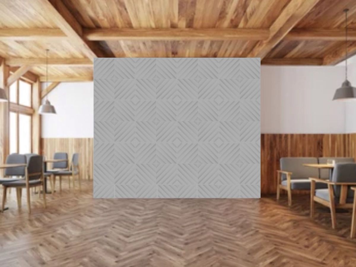 Echo-Less Diagonal Acoustic Foam Panels Grey - 12 pack