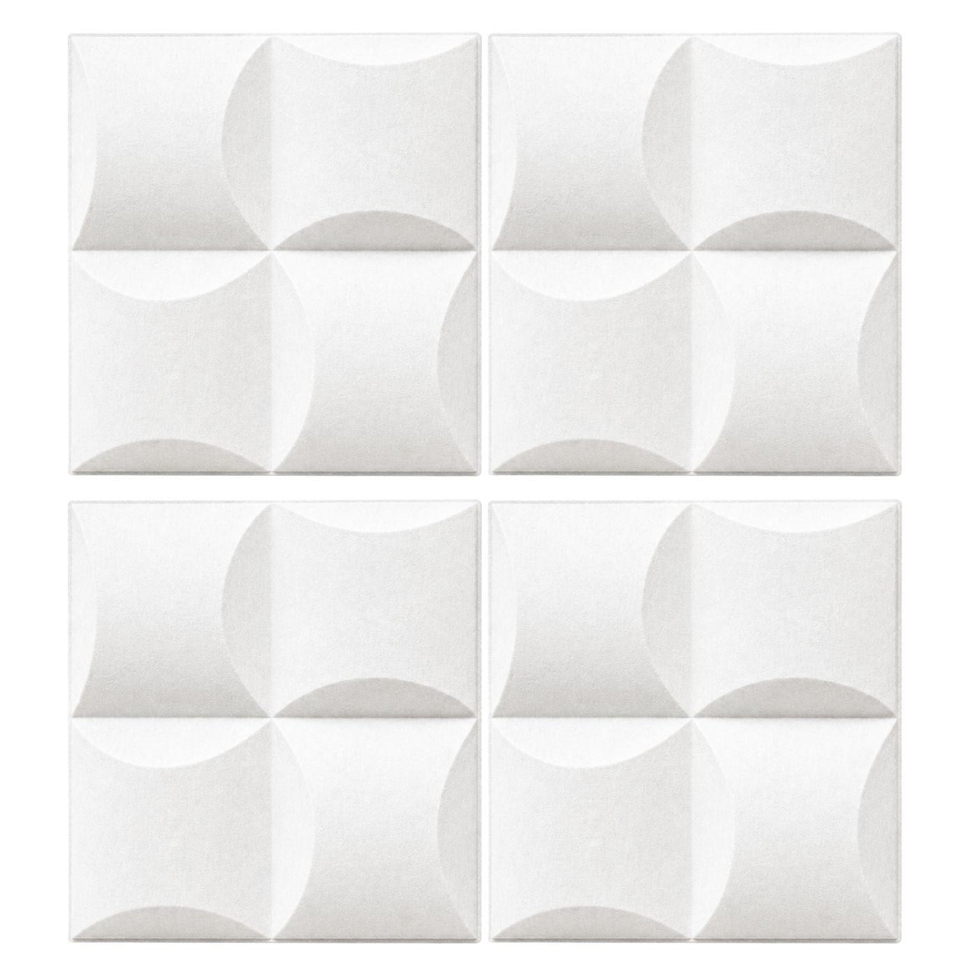 Echo-Less 3D Polyester Fibre Acoustic Panel White – 4 pack