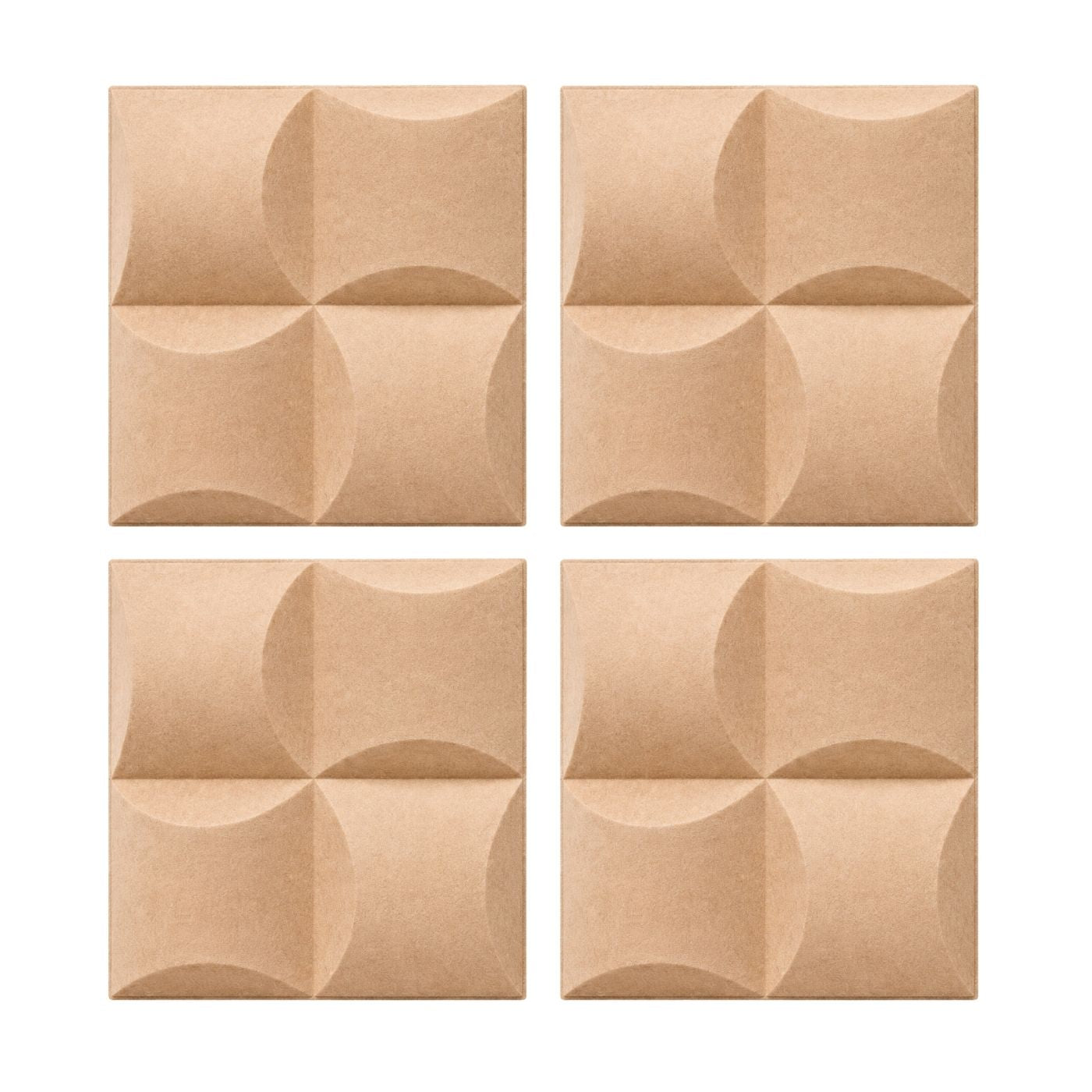 Echo-Less 3D Polyester Fibre Acoustic Panel Peach – 4 pack