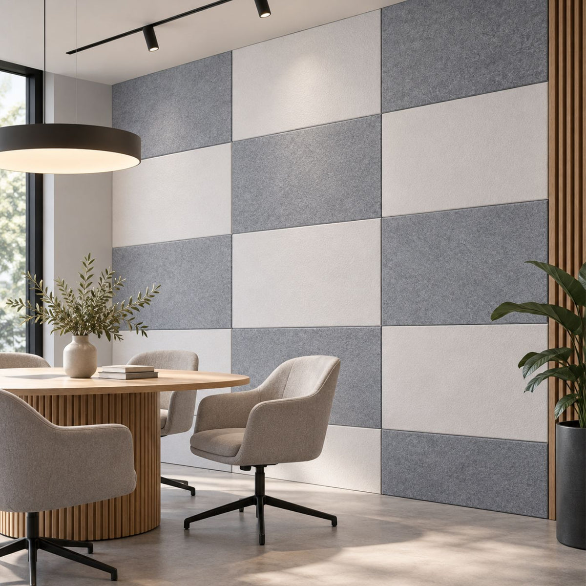 Echo-Less Polyester Fibre Acoustic Panel 1200x600x9mm Bevelled Grey