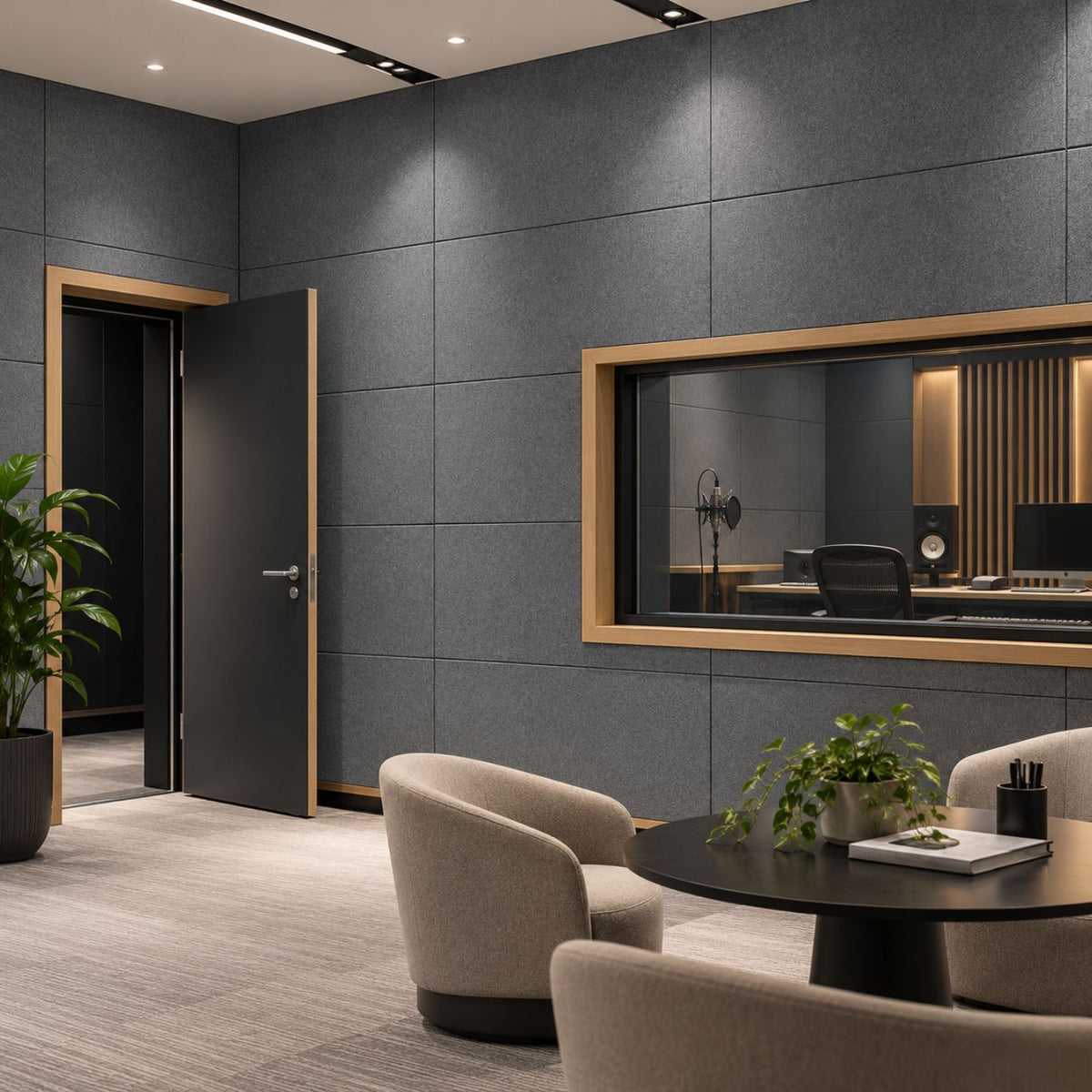 Echo-Less Polyester Fibre Acoustic Panel 1200x600x9mm Bevelled Grey
