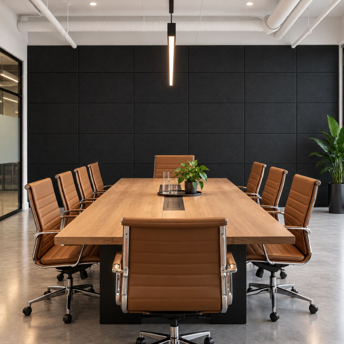Echo-Less Polyester Fibre Acoustic Panel 1200x600x9mm Bevelled Black