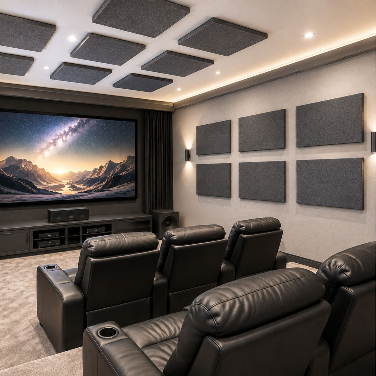 Echo-Less Fibre Wool Acoustic Panel  1200x600x30mm Black