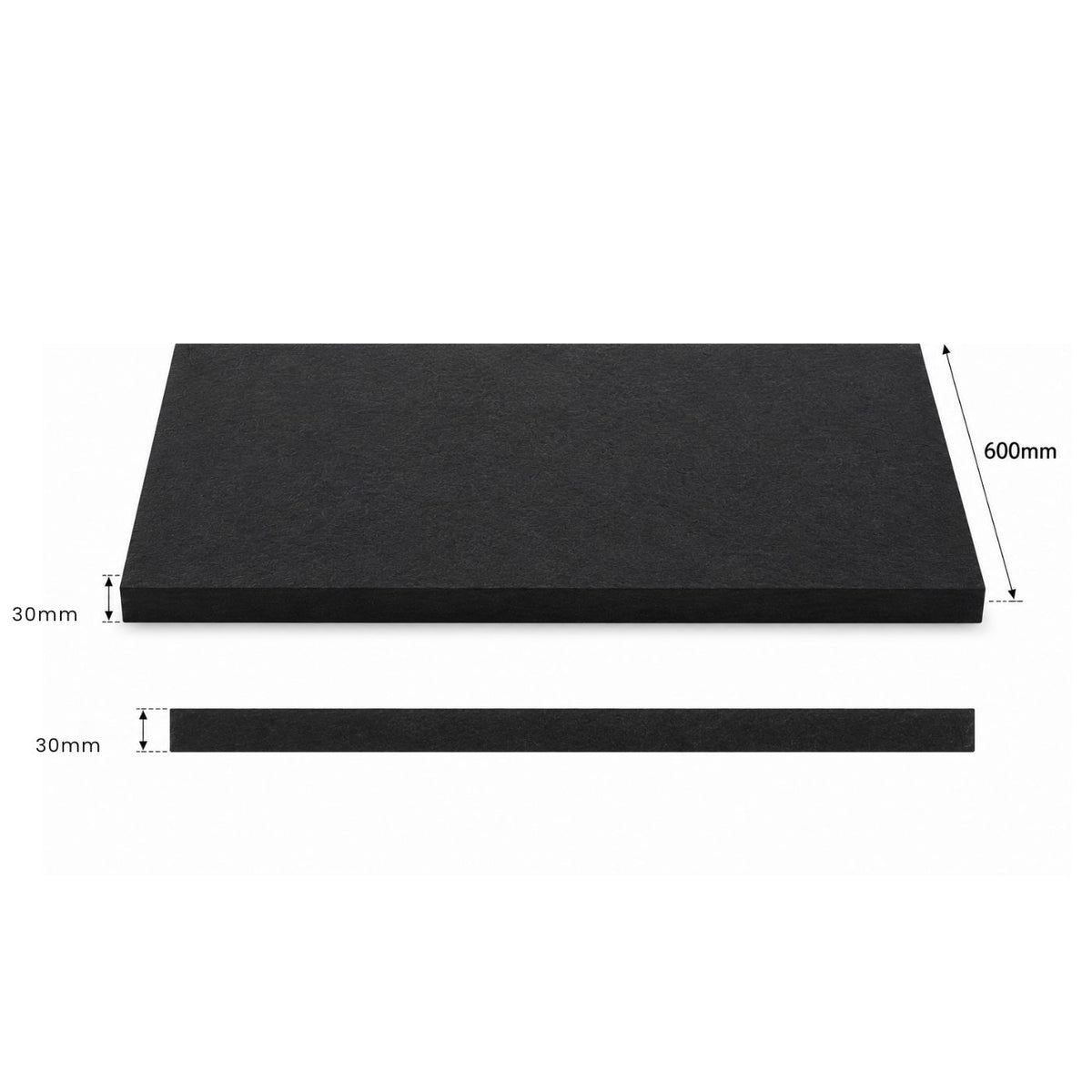 Echo-Less Fibre Wool Acoustic Panel  1200x600x30mm Black