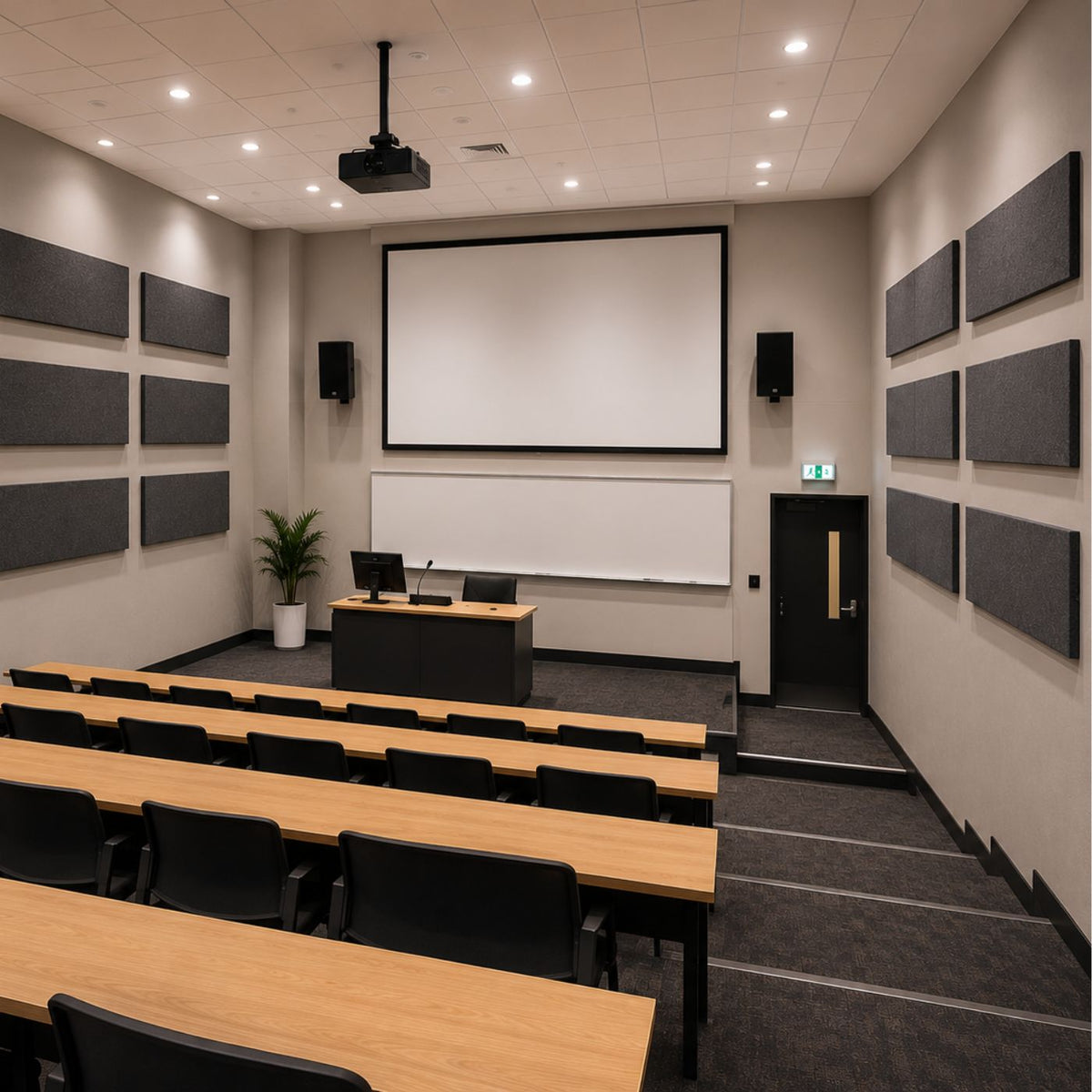 Echo-Less Fibre Wool Acoustic Panel  1200x600x30mm Black