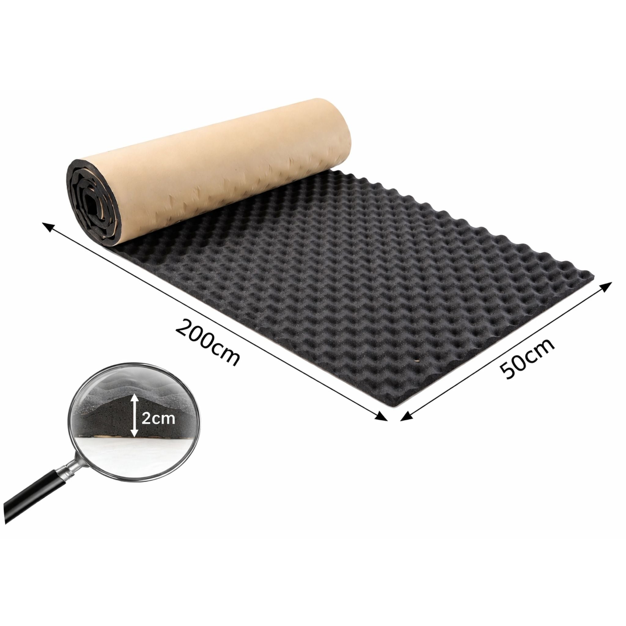 Echo-Less Soundproofing Foam Sheet 200x50cm 2cm | Self-Adhesive