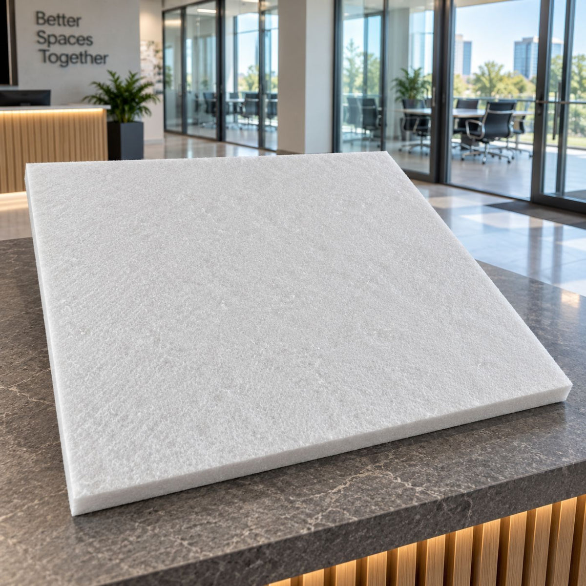 White Fibre Wool acoustic panel
