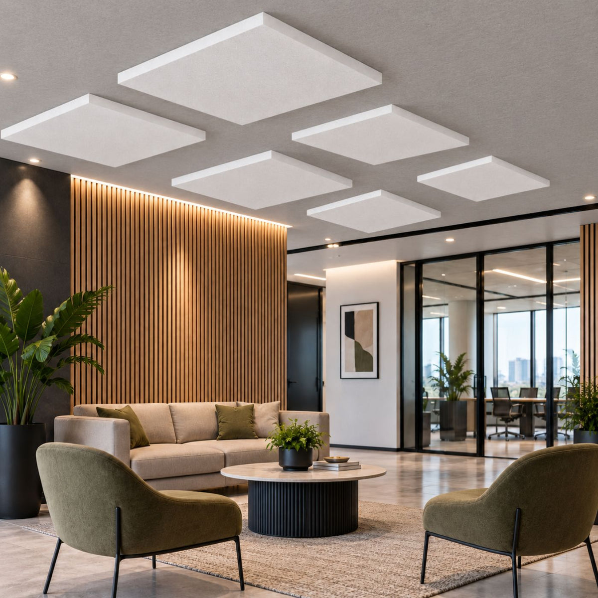 White Fibre Wool acoustic panel