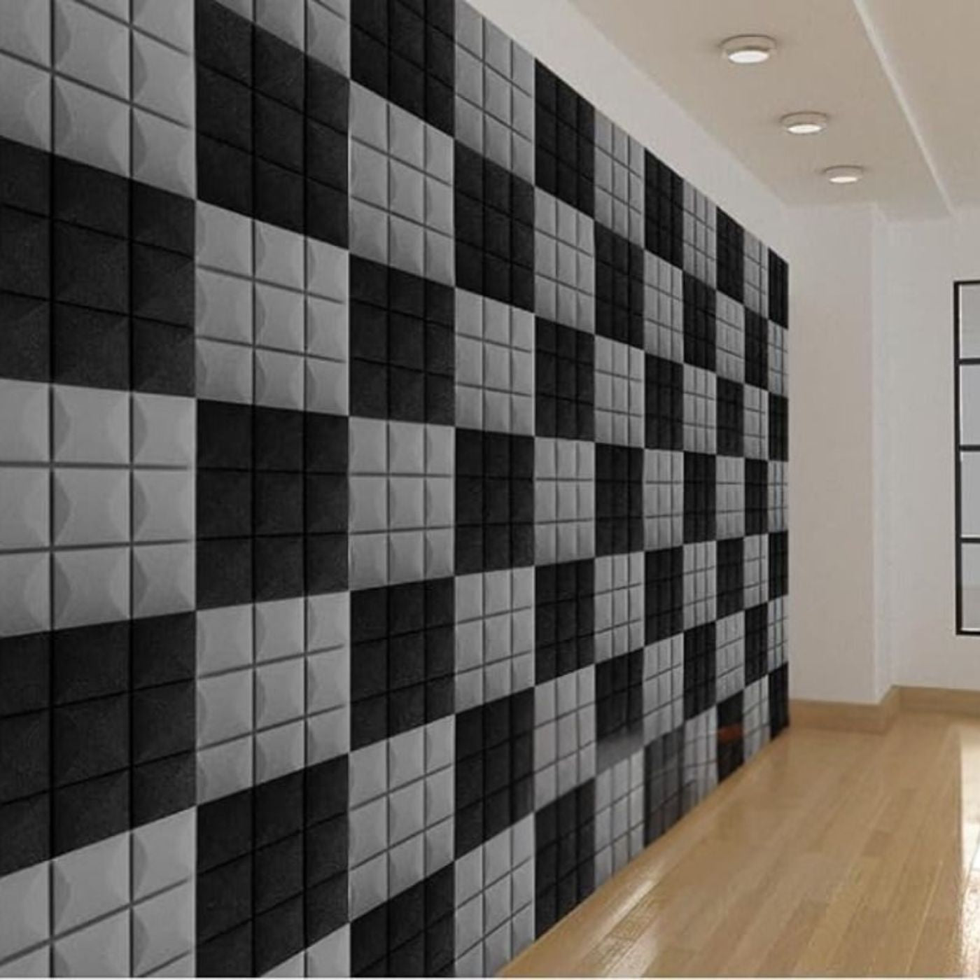 Echo-Less Acoustic Foam Panel Mushroom Profile -12 Pack Grey