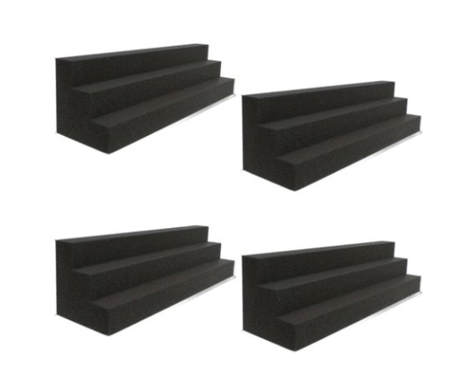 Echo-Less Slim Bass Trap Corner Panels Grey 7x7x30cm 4 Pack