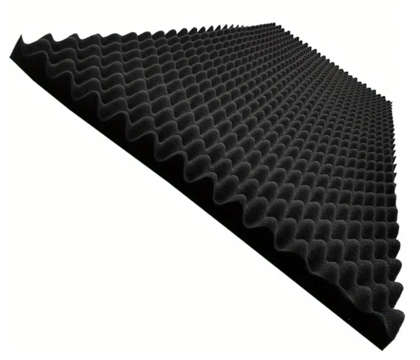 Echo-Less Acoustic Foam Self-Adhesive Sheet Grey 100x50cm 2.5cm Thick