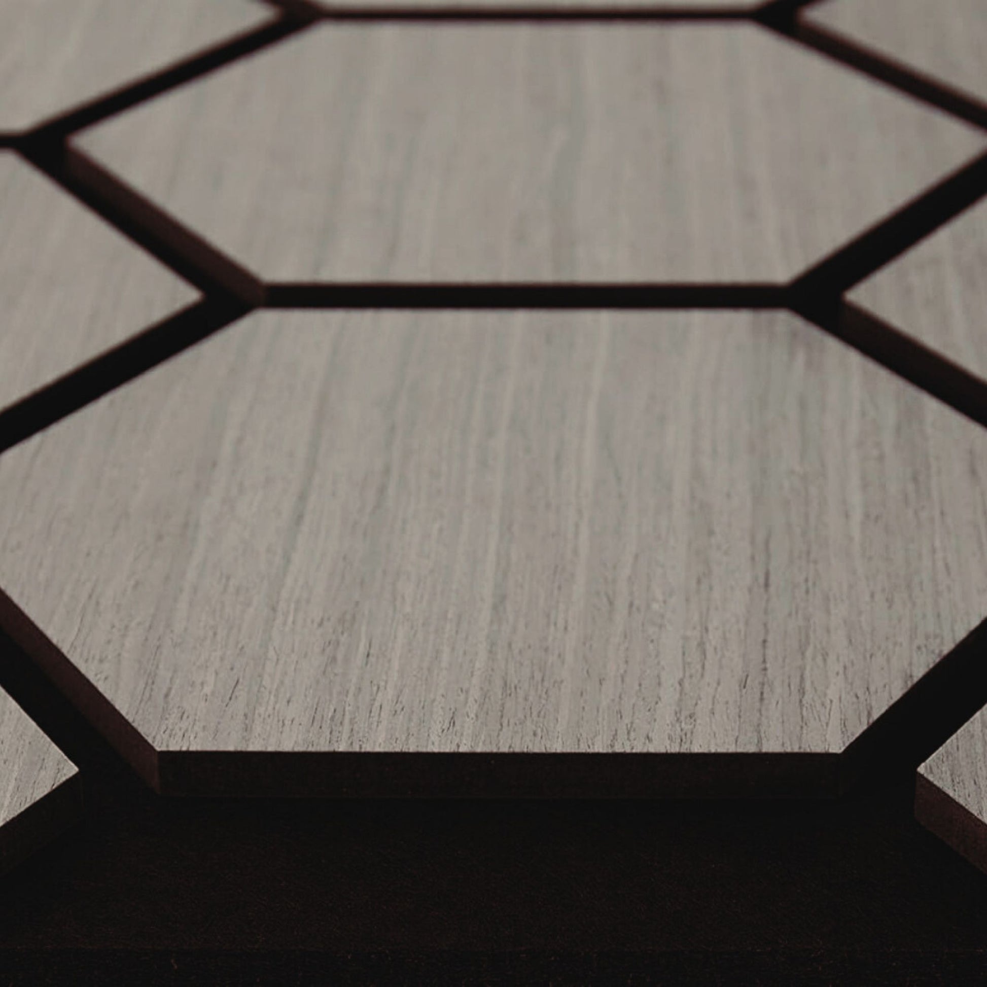 Echo-Less Wood Hexagonal Acoustic Panel Walnut 80x65.6cm 23mm Single Panel